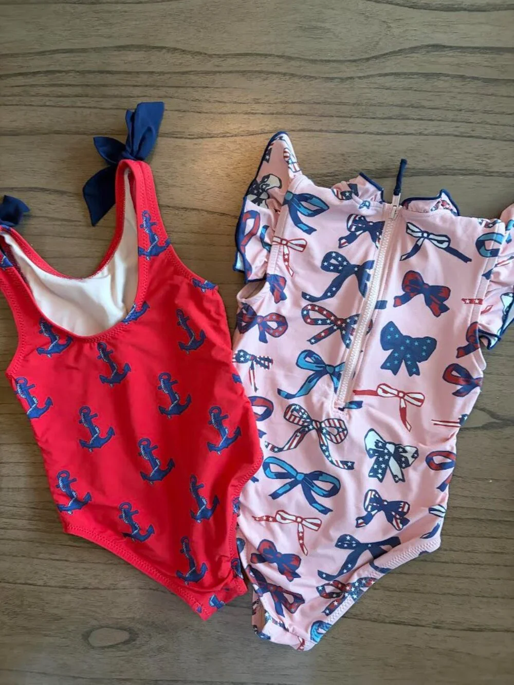 Two Pink Chicken Toddler Girl's Swim Suits S 4T